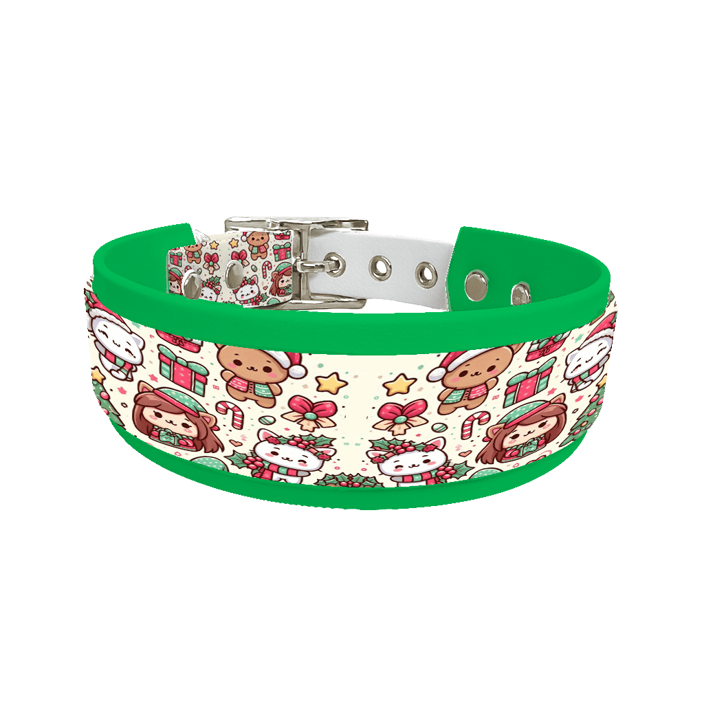 L'atelier du Fourmilier collier double 159 Colliers doubles pour chien – Collection Hiver & Noël (25 mm / 38 mm)