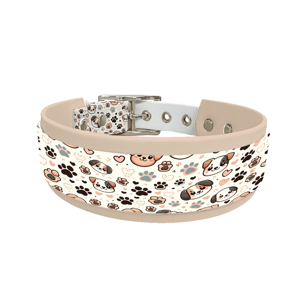 L'atelier du Fourmilier collier double 16 Collier double large pour chien en BioThane® imprimé – Collection chiens– 38/25 mm