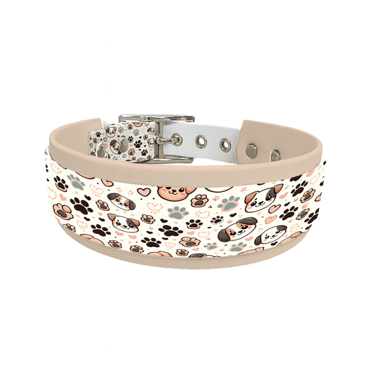 L'atelier du Fourmilier collier double 16 Collier double large pour chien en BioThane® imprimé – Collection chiens– 38/25 mm