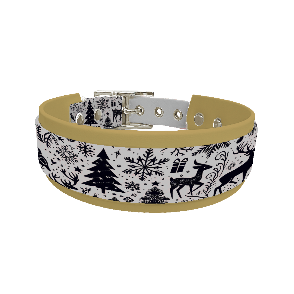 L'atelier du Fourmilier collier double 160SIL Colliers doubles pour chien – Collection Hiver & Noël (25 mm / 38 mm)