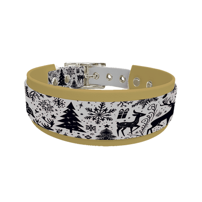 L'atelier du Fourmilier collier double 160SIL Colliers doubles pour chien – Collection Hiver & Noël (25 mm / 38 mm)
