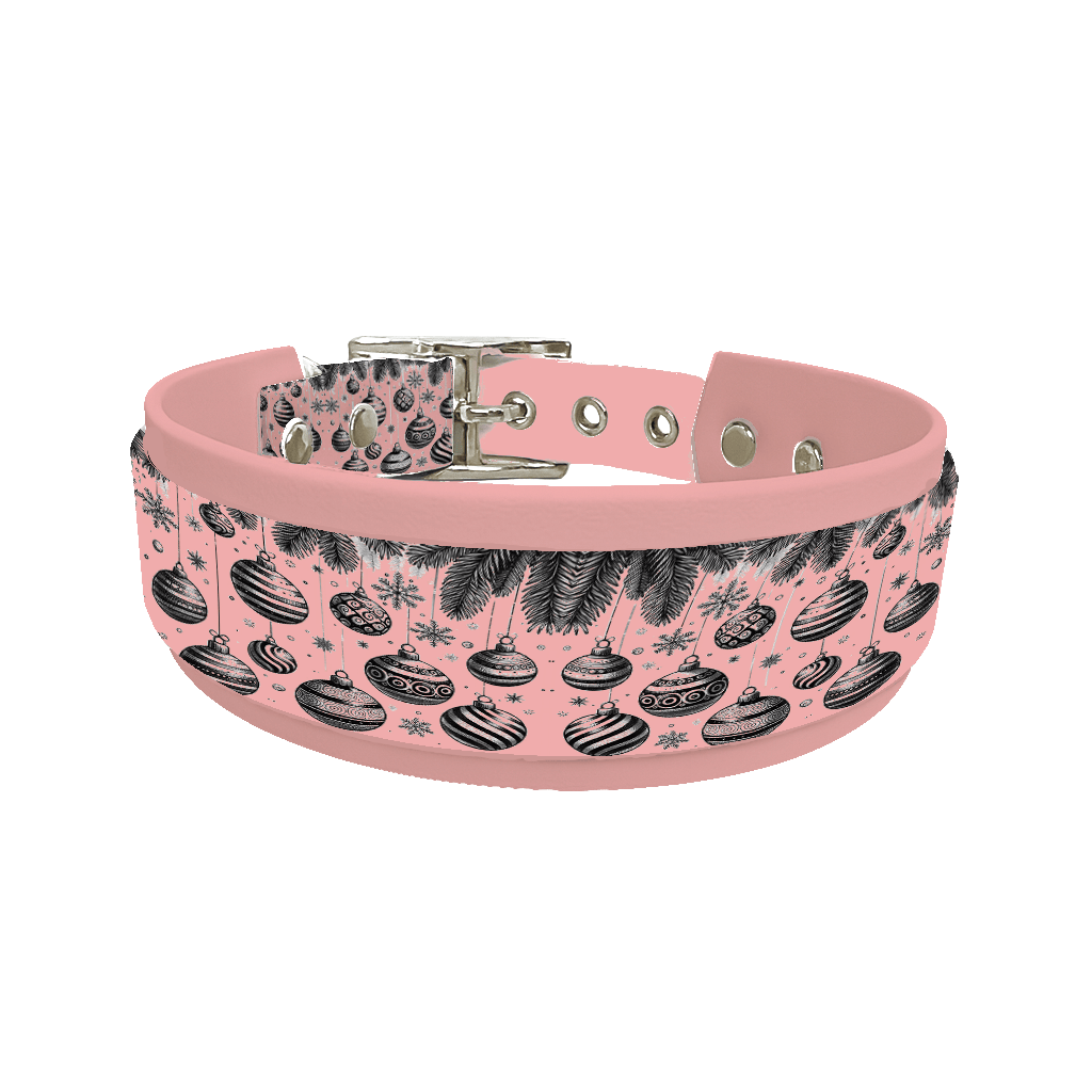 L'atelier du Fourmilier collier double 163ROG Colliers doubles pour chien – Collection Hiver & Noël (25 mm / 38 mm)