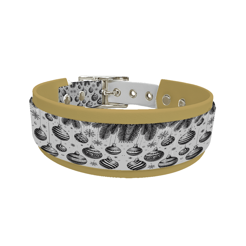 L'atelier du Fourmilier collier double 163SIL Colliers doubles pour chien – Collection Hiver & Noël (25 mm / 38 mm)