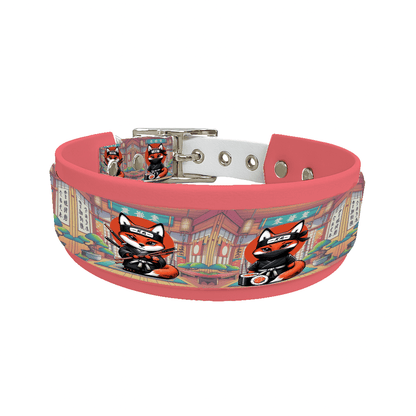 L'atelier du Fourmilier collier double 174 Collier double large pour chien en BioThane® imprimé – Collection animaux pop/kawaii – 38/25 mm