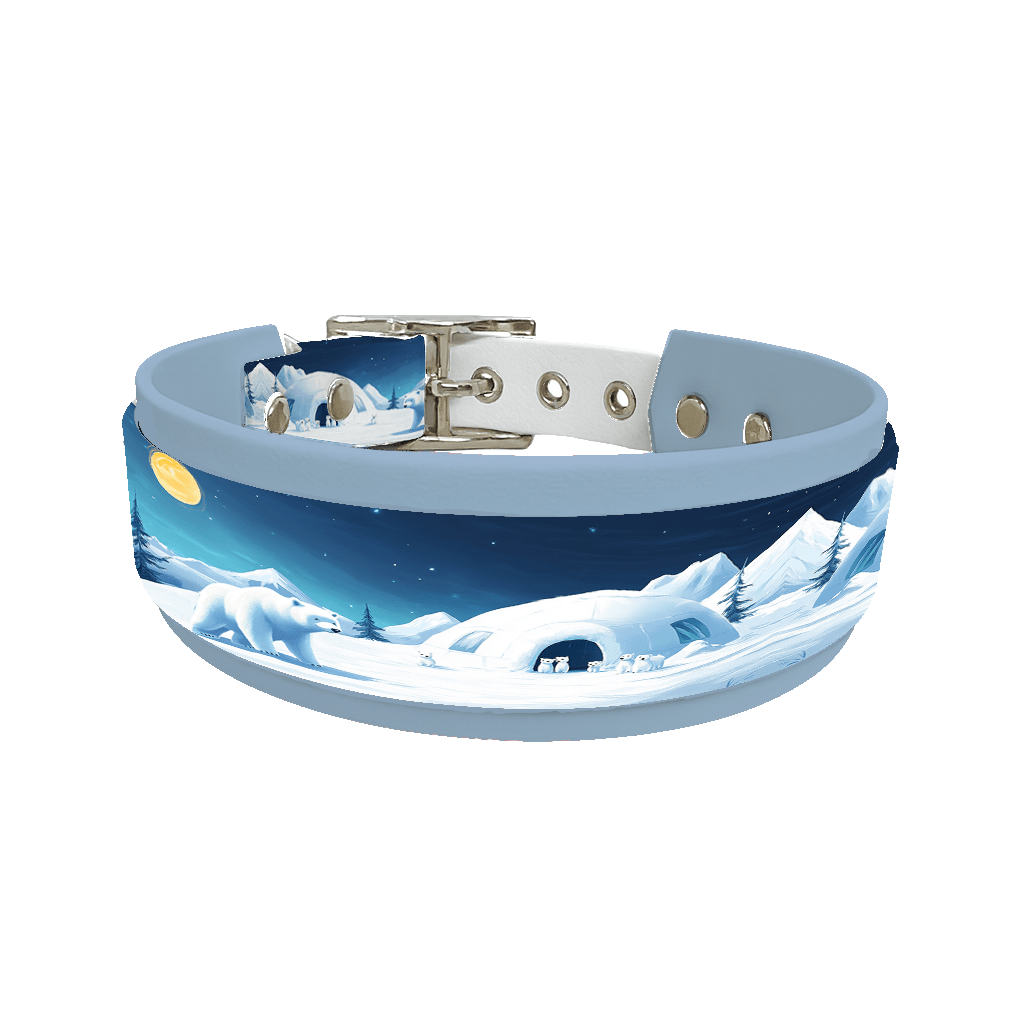 L'atelier du Fourmilier collier double 176 Collier double large pour chien en BioThane® imprimé – Collection animaux sauvages– 38/25 mm