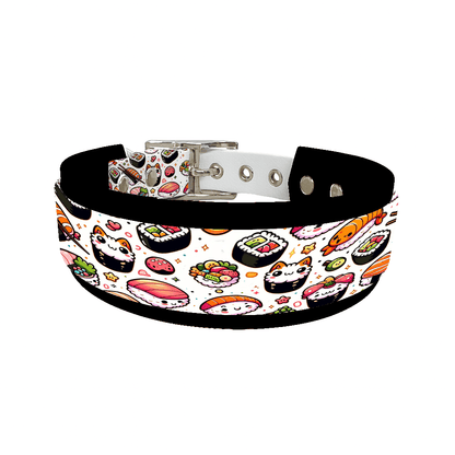 L'atelier du Fourmilier collier double 18 Collier double large pour chien en BioThane® imprimé – Collection gourmandise – 38/25 mm