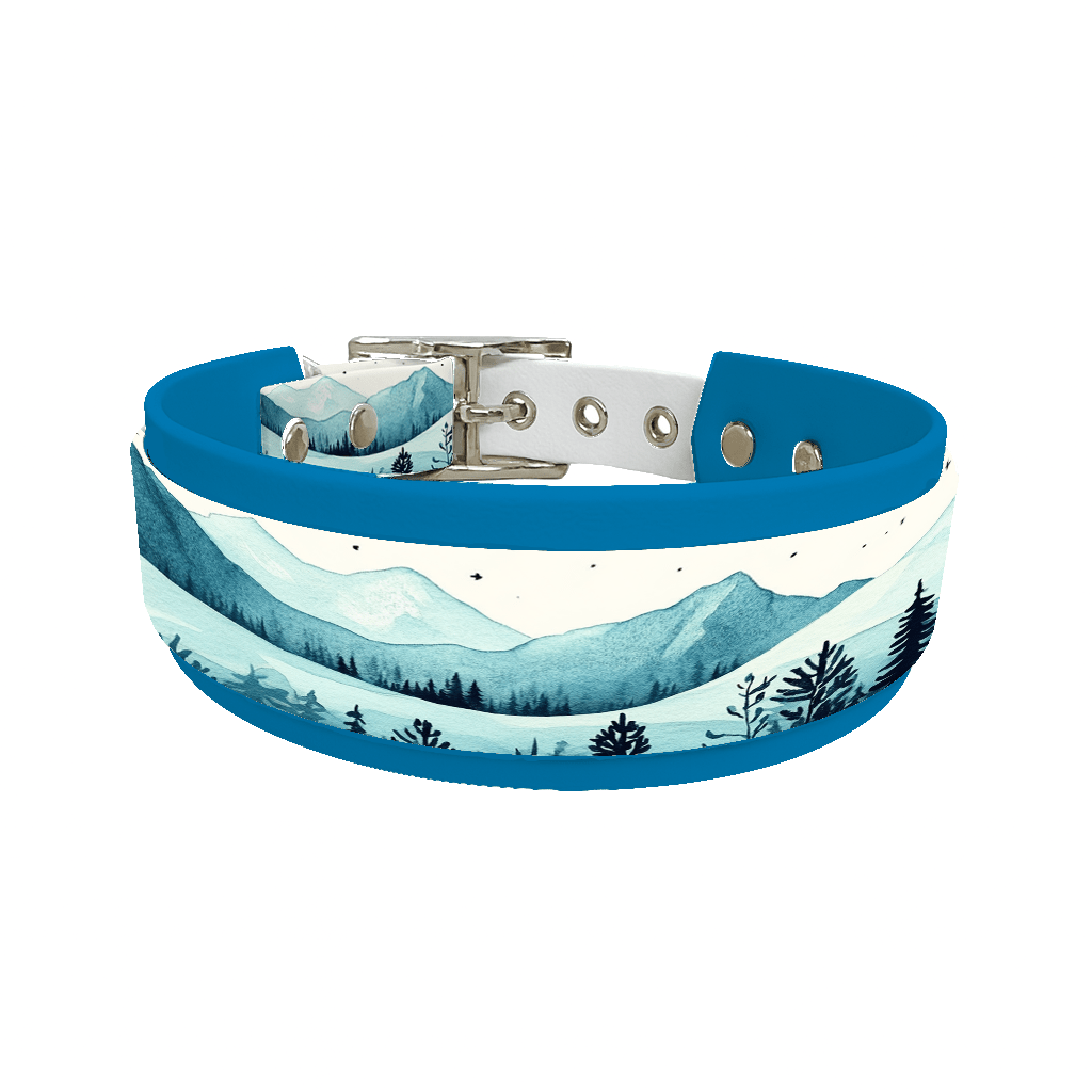 L'atelier du Fourmilier collier double 184 Collier double large pour chien en BioThane® imprimé – Collection paysage– 38/25 mm