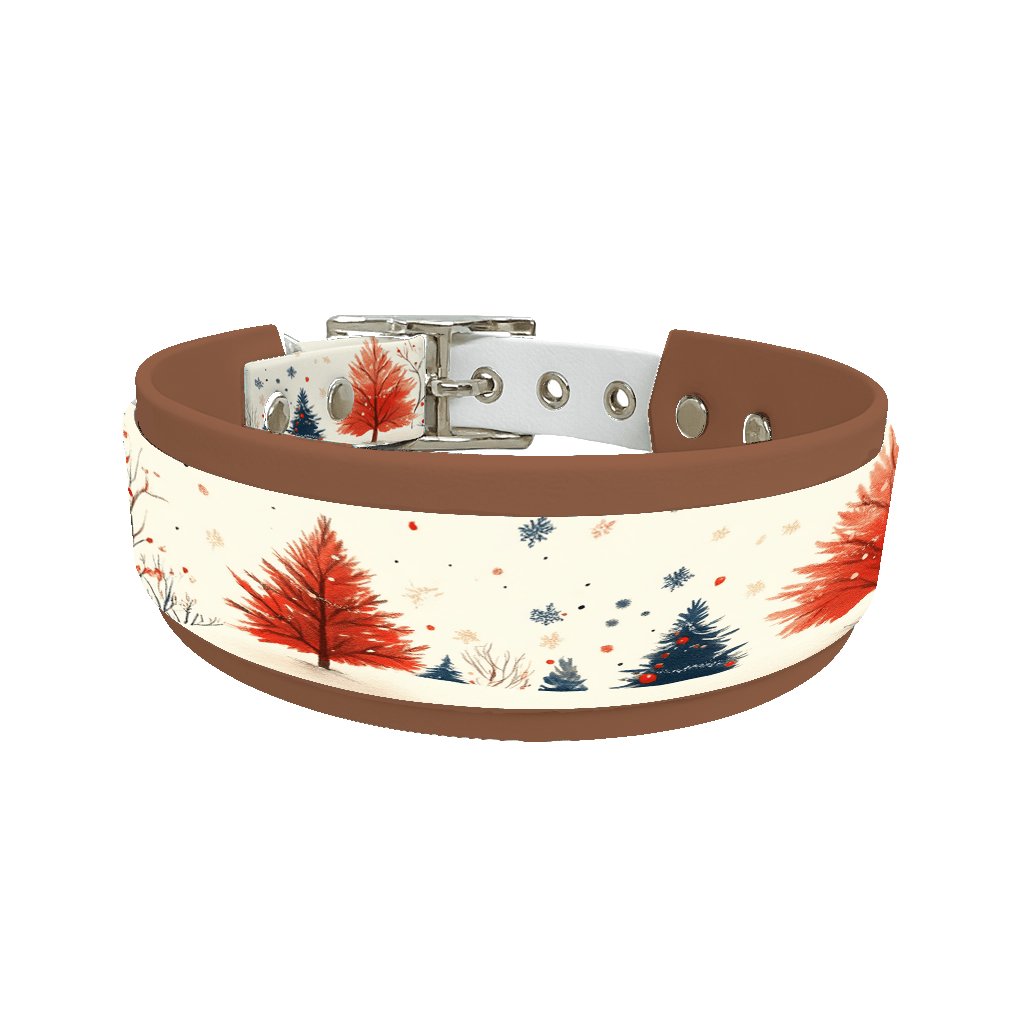 L'atelier du Fourmilier collier double 186 Collier double large pour chien en BioThane® imprimé – Collection paysage– 38/25 mm