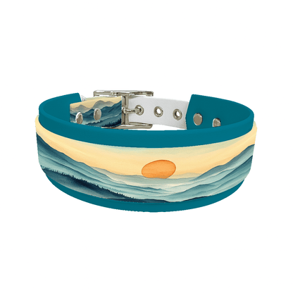 L'atelier du Fourmilier collier double 187 Collier double large pour chien en BioThane® imprimé – Collection paysage– 38/25 mm