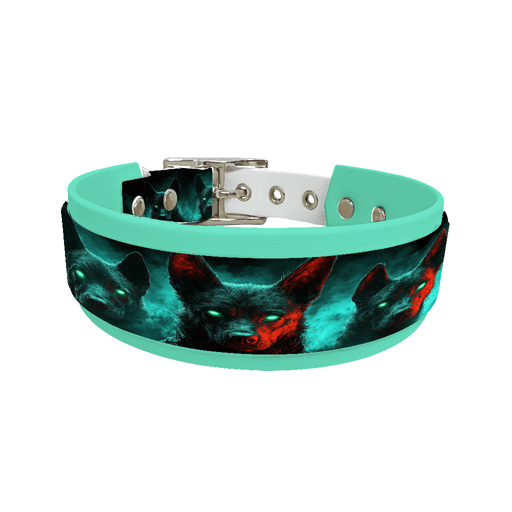 L'atelier du Fourmilier collier double 191 Collier double large pour chien en BioThane® imprimé – Collection chiens– 38/25 mm