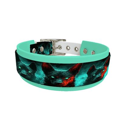 L'atelier du Fourmilier collier double 191 Collier double large pour chien en BioThane® imprimé – Collection chiens– 38/25 mm