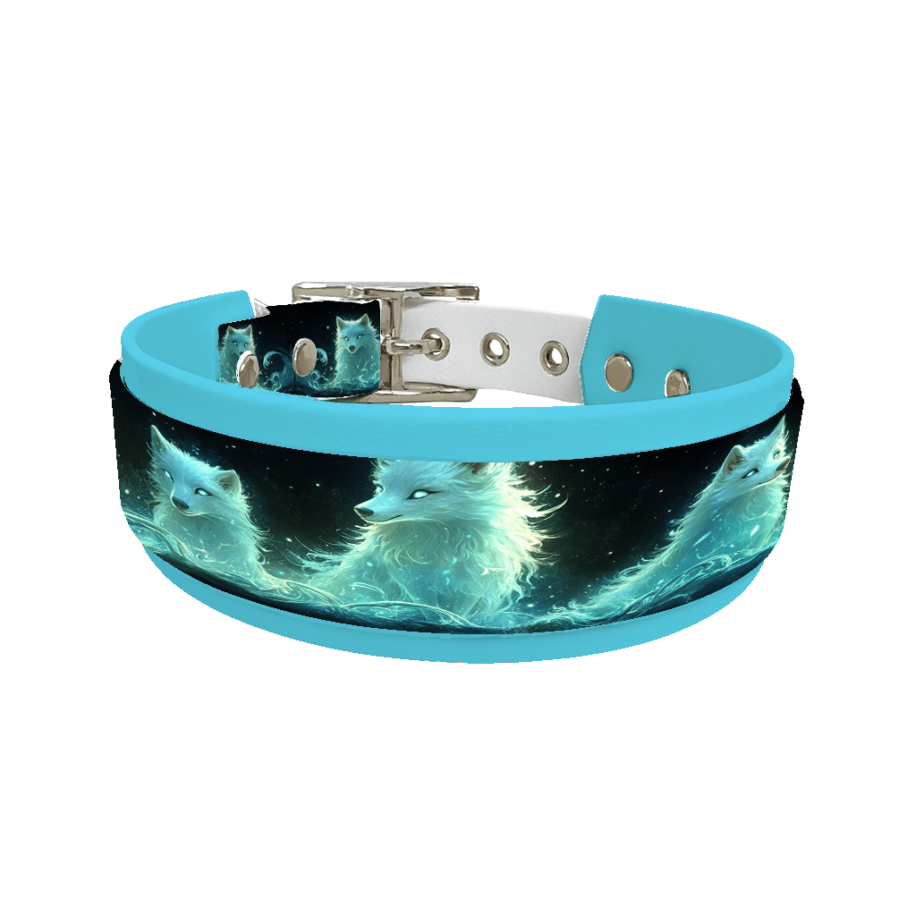 L'atelier du Fourmilier collier double 195 Collier double large pour chien en BioThane® imprimé – Collection animaux sauvages– 38/25 mm