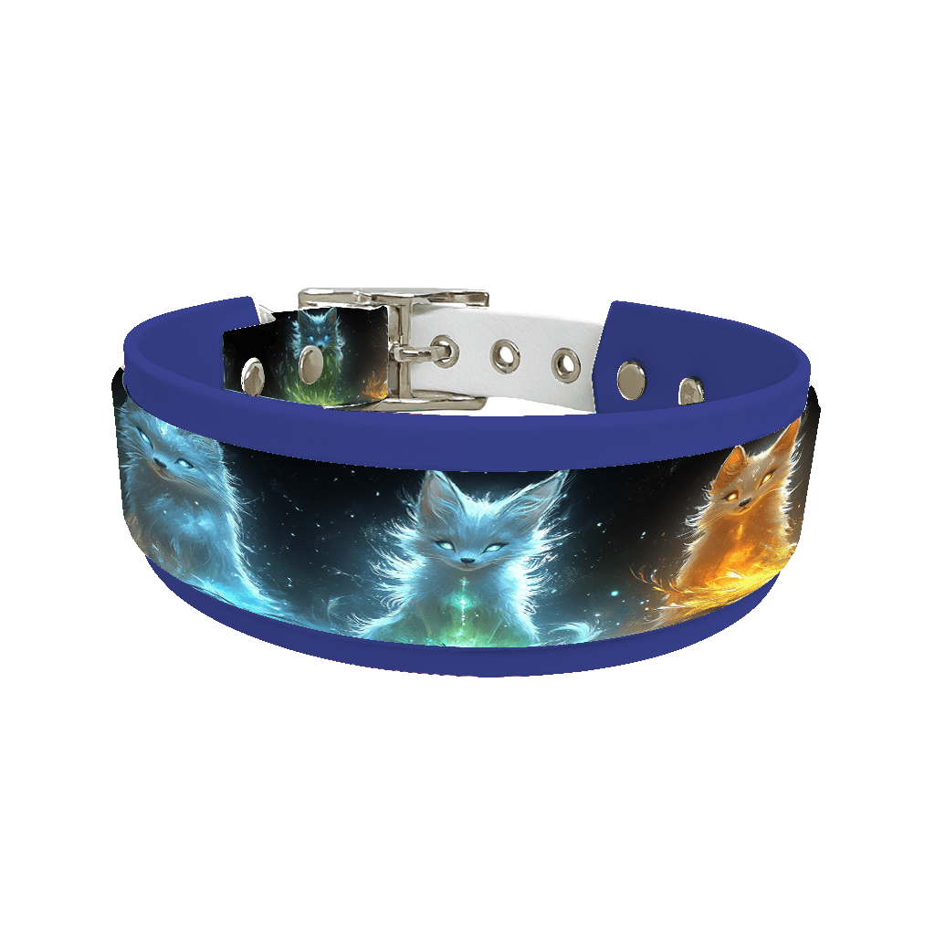 L'atelier du Fourmilier collier double 196 Collier double large pour chien en BioThane® imprimé – Collection animaux sauvages– 38/25 mm