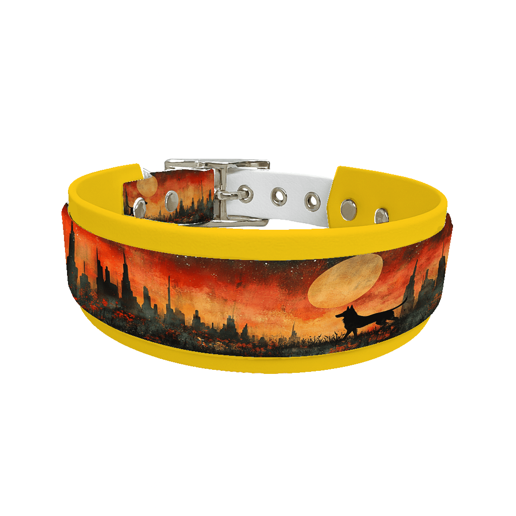 L'atelier du Fourmilier collier double 199 Collier double large pour chien en BioThane® imprimé – Collection chiens– 38/25 mm