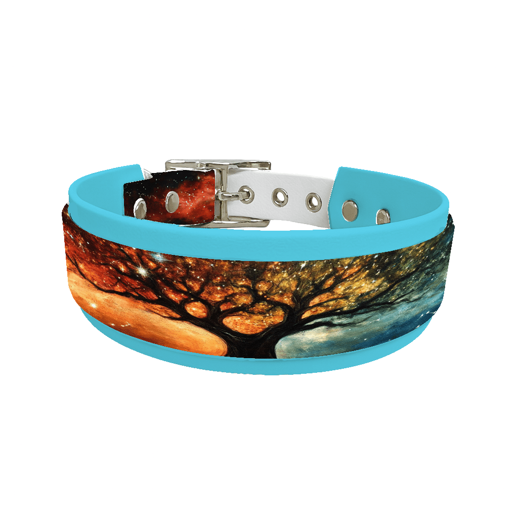 L'atelier du Fourmilier collier double 203 Collier double large pour chien en BioThane® imprimé – Collection paysage– 38/25 mm