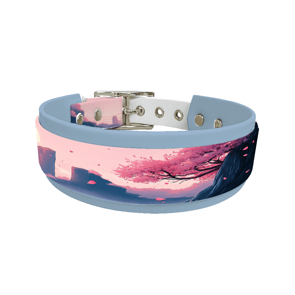 L'atelier du Fourmilier collier double 206 Collier double large pour chien en BioThane® imprimé – Collection paysage– 38/25 mm