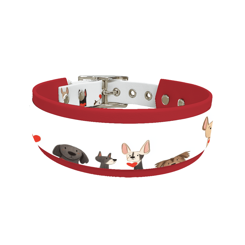 L'atelier du Fourmilier collier double 212 Collier double large pour chien en BioThane® imprimé – Collection chiens– 38/25 mm