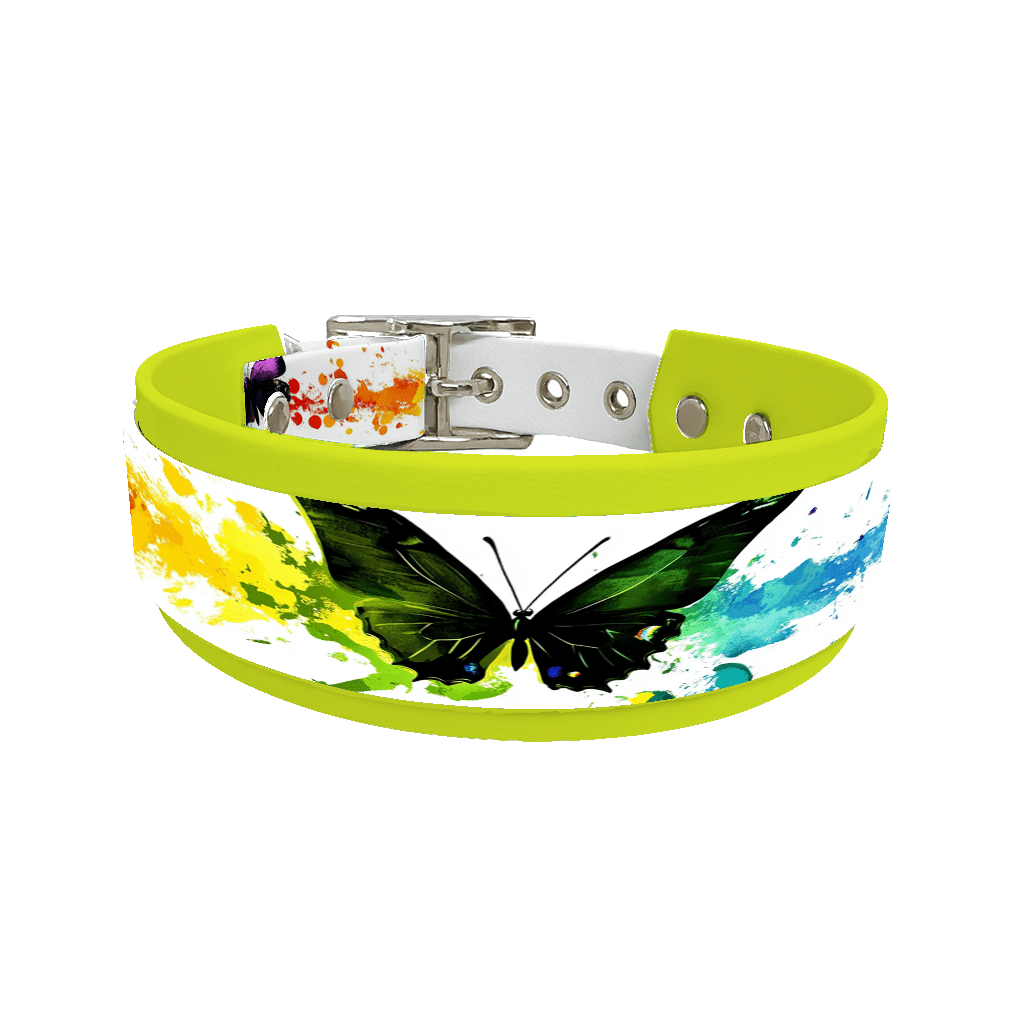 L'atelier du Fourmilier collier double 213 Collier double large pour chien en BioThane® imprimé – Collection insectes– 38/25 mm