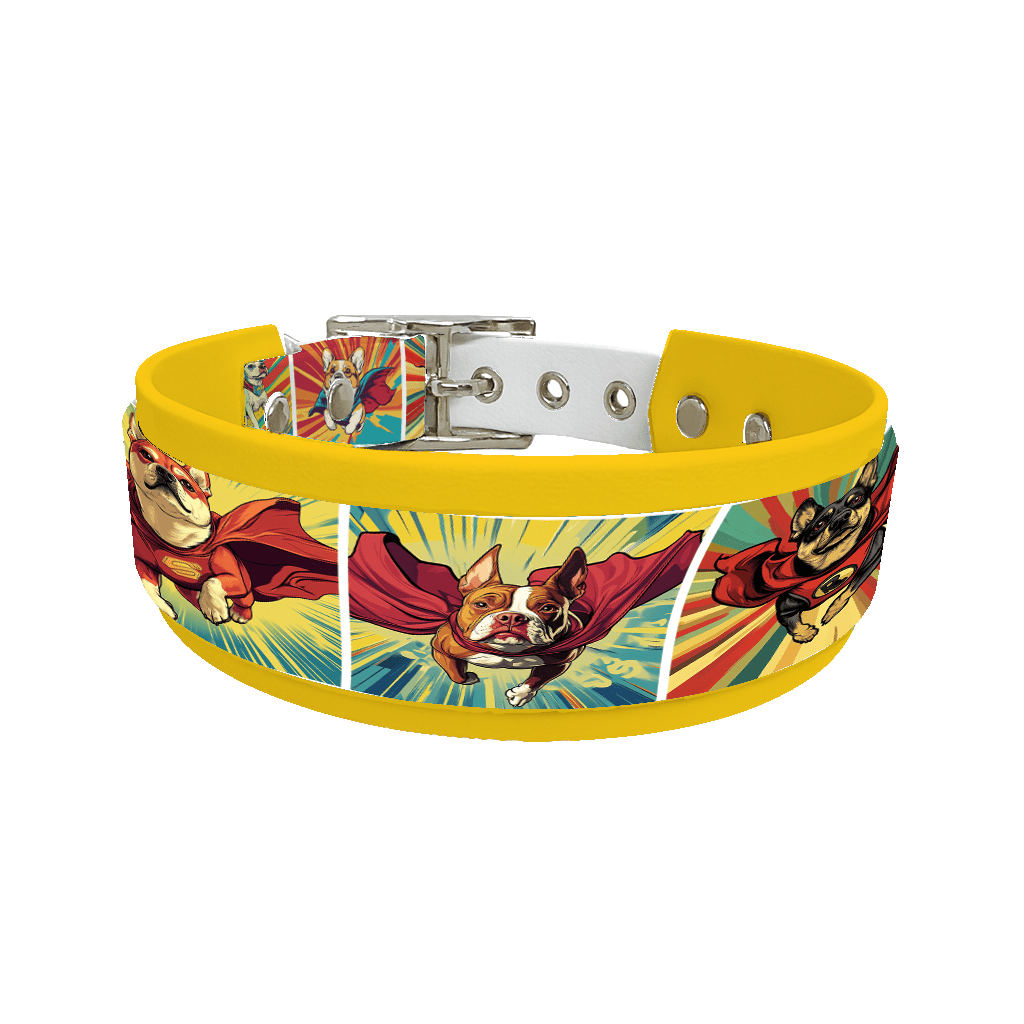 L'atelier du Fourmilier collier double 214 Collier double large pour chien en BioThane® imprimé – Collection chiens– 38/25 mm