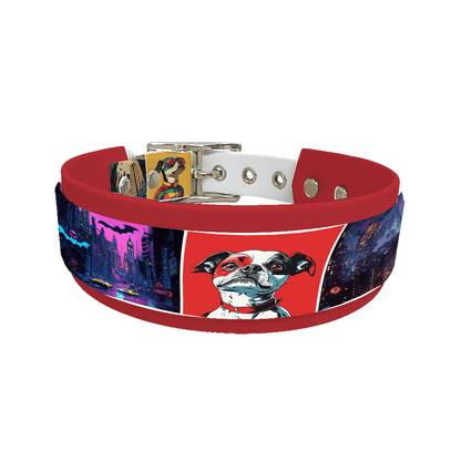 L'atelier du Fourmilier collier double 215 Collier double large pour chien en BioThane® imprimé – Collection chiens– 38/25 mm