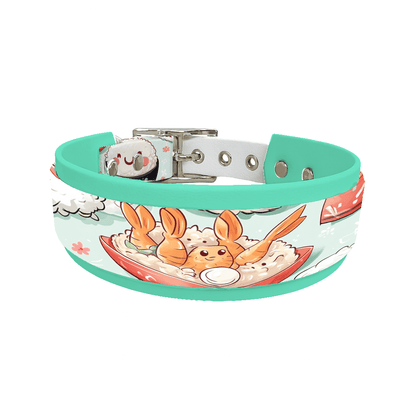 L'atelier du Fourmilier collier double 216 Collier double large pour chien en BioThane® imprimé – Collection gourmandise – 38/25 mm