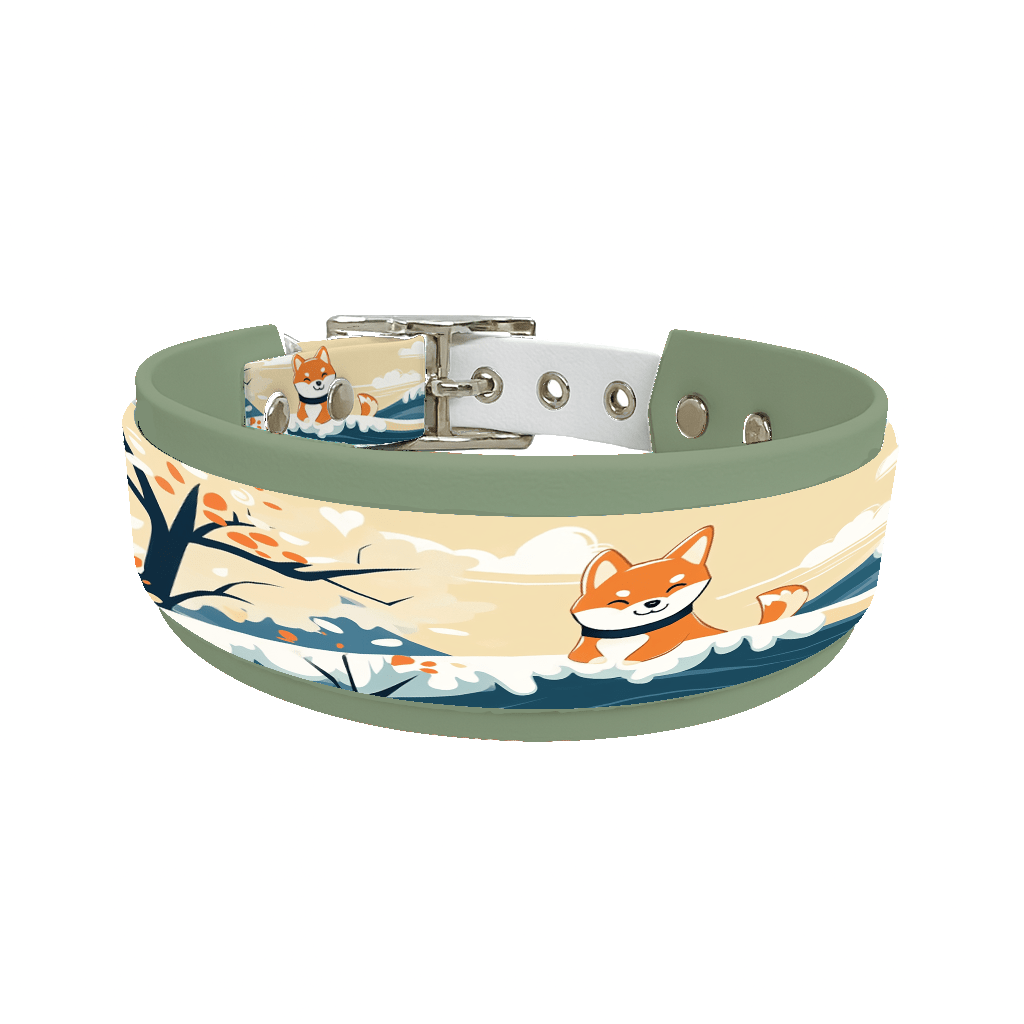 L'atelier du Fourmilier collier double 222 Collier double large pour chien en BioThane® imprimé – Collection chiens– 38/25 mm