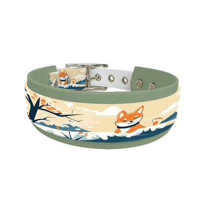 L'atelier du Fourmilier collier double 222 Collier double large pour chien en BioThane® imprimé – Collection chiens– 38/25 mm