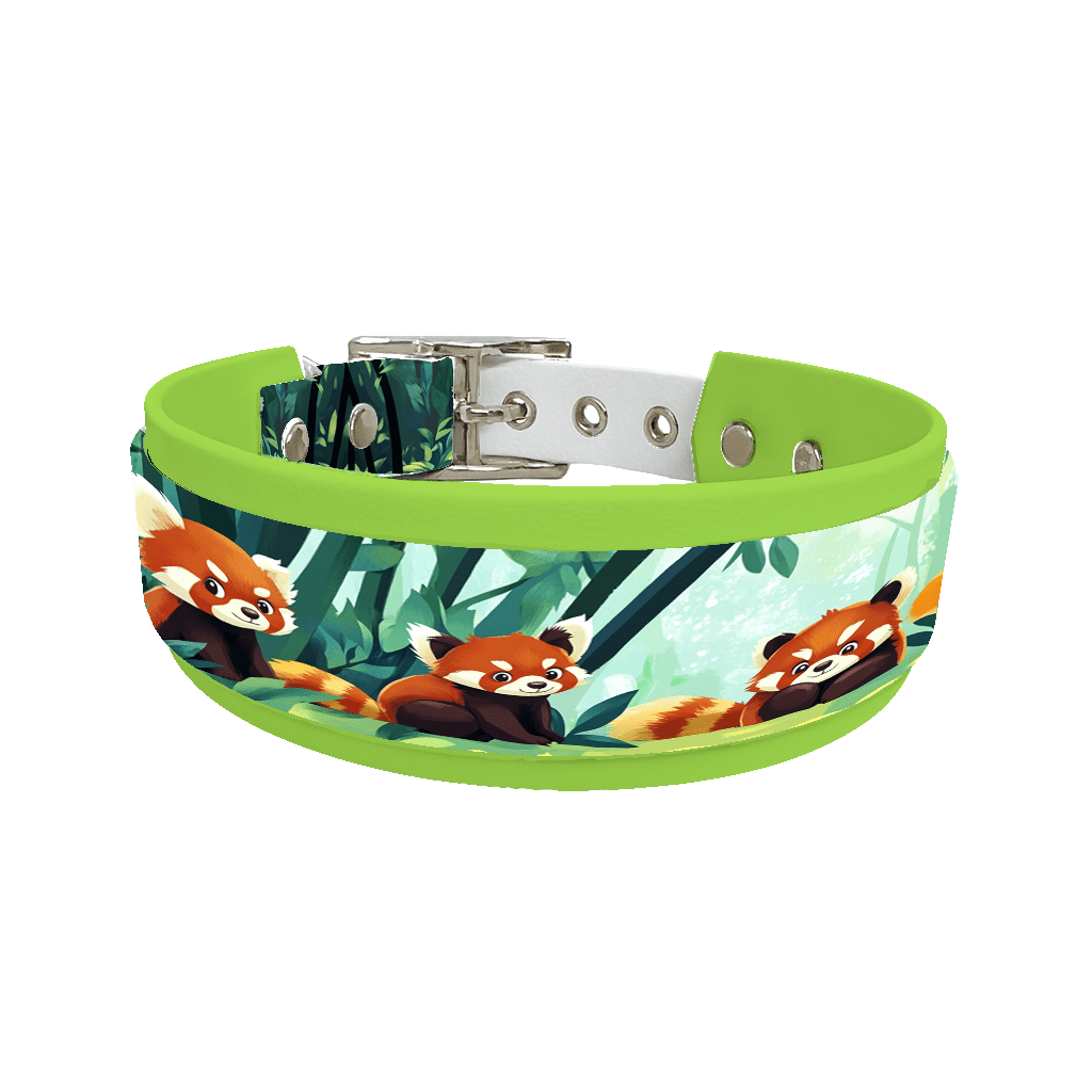 L'atelier du Fourmilier collier double 227 Collier double large pour chien en BioThane® imprimé – Collection animaux pop/kawaii – 38/25 mm