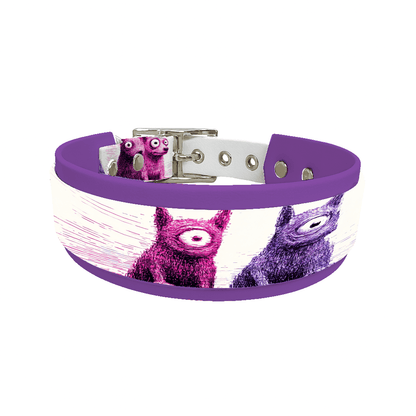 L'atelier du Fourmilier collier double 229 Collier double large pour chien en BioThane® imprimé – Collection chiens– 38/25 mm