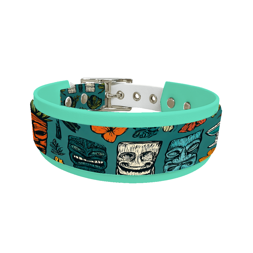 L'atelier du Fourmilier collier double 246 Collier double large pour chien en BioThane® imprimé – Collection Tribal – 38/25 mm