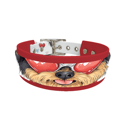 L'atelier du Fourmilier collier double 254 Collier double large pour chien en BioThane® imprimé – Collection chiens– 38/25 mm