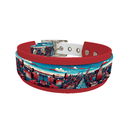 L'atelier du Fourmilier collier double 256 Collier double large pour chien en BioThane® imprimé – Collection pop art– 38/25 mm