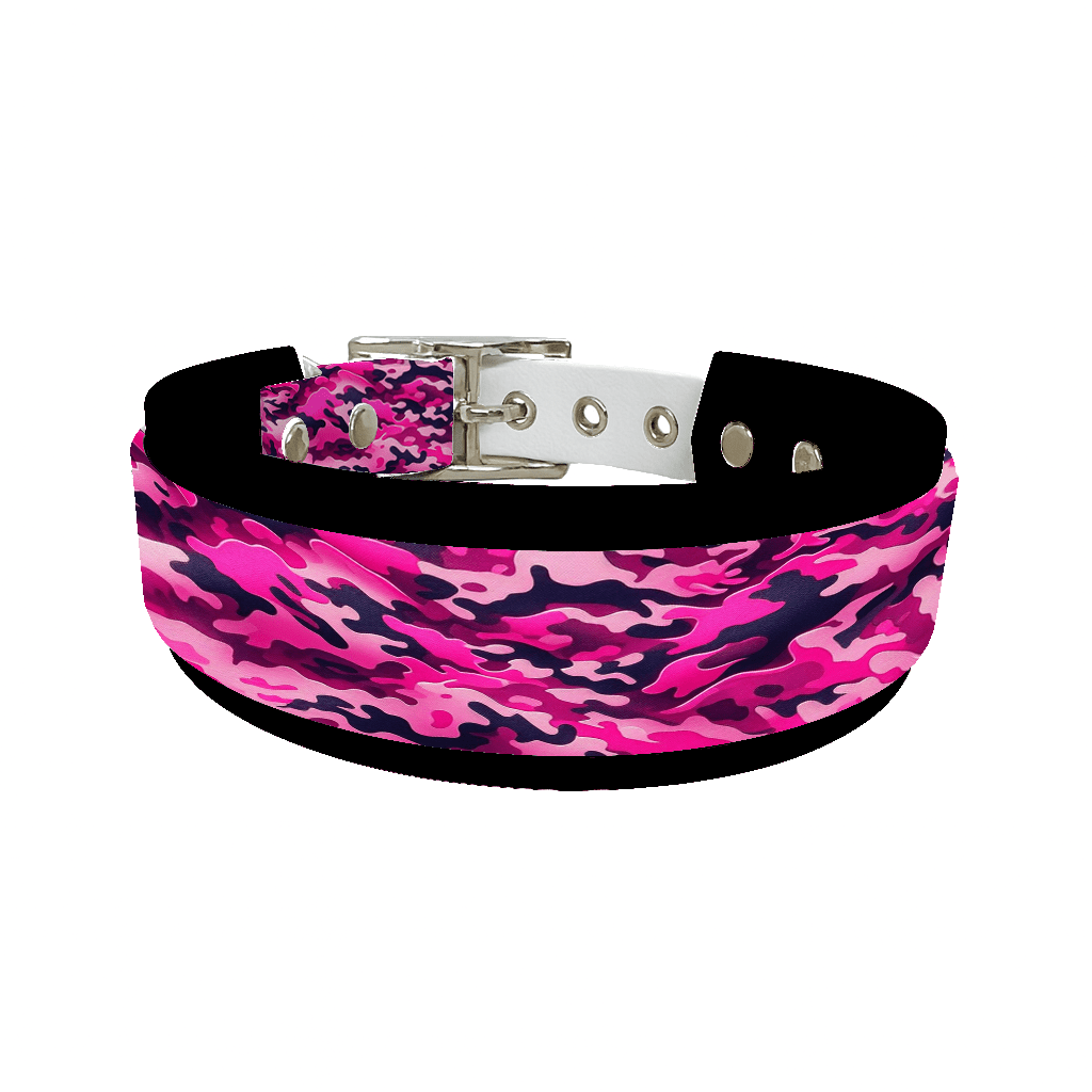 L'atelier du Fourmilier collier double 257 Collier double large pour chien en BioThane® imprimé – Collection camouflage– 38/25 mm