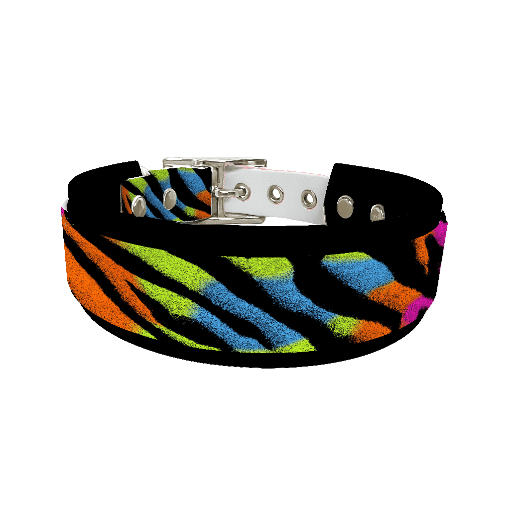 L'atelier du Fourmilier collier double 261 Collier double large pour chien en BioThane® imprimé – Collection fourrures et pelages – 38/25 mm