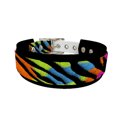 L'atelier du Fourmilier collier double 261 Collier double large pour chien en BioThane® imprimé – Collection fourrures et pelages – 38/25 mm