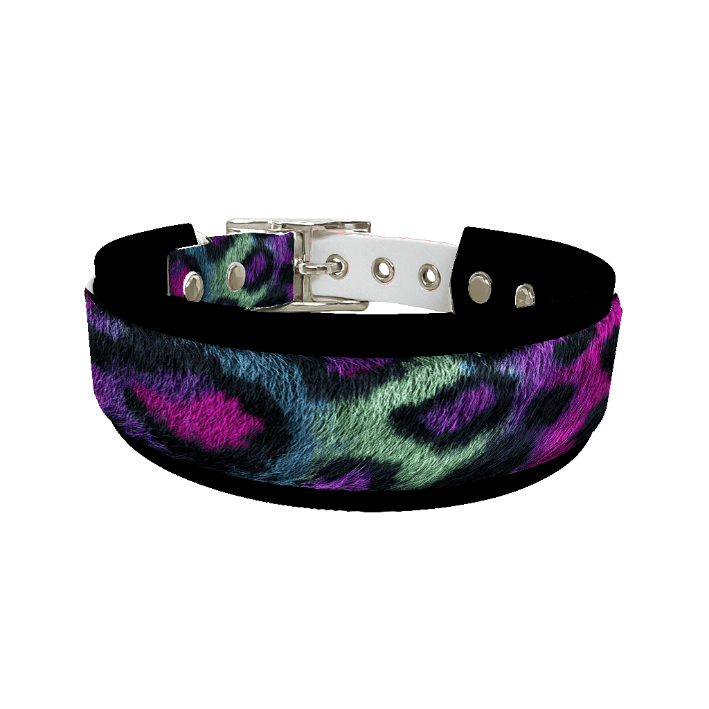 L'atelier du Fourmilier collier double 263 Collier double large pour chien en BioThane® imprimé – Collection fourrures et pelages – 38/25 mm