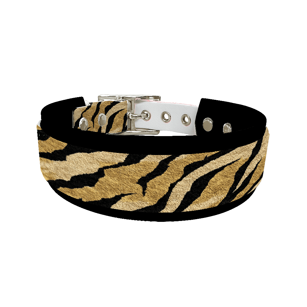 L'atelier du Fourmilier collier double 264 Collier double large pour chien en BioThane® imprimé – Collection fourrures et pelages – 38/25 mm