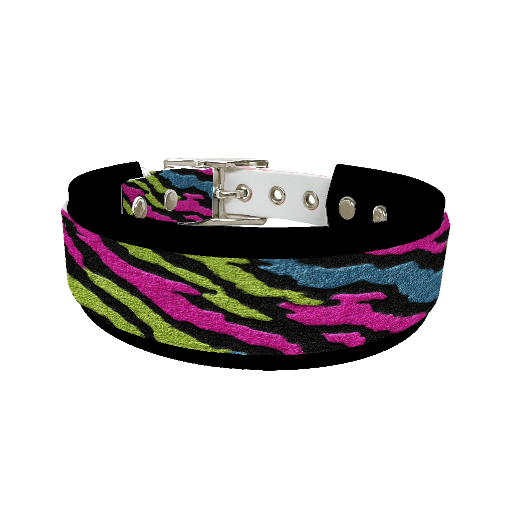 L'atelier du Fourmilier collier double 265 Collier double large pour chien en BioThane® imprimé – Collection fourrures et pelages – 38/25 mm