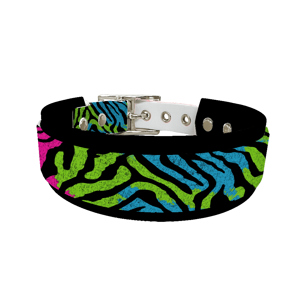L'atelier du Fourmilier collier double 268 Collier double large pour chien en BioThane® imprimé – Collection fourrures et pelages – 38/25 mm