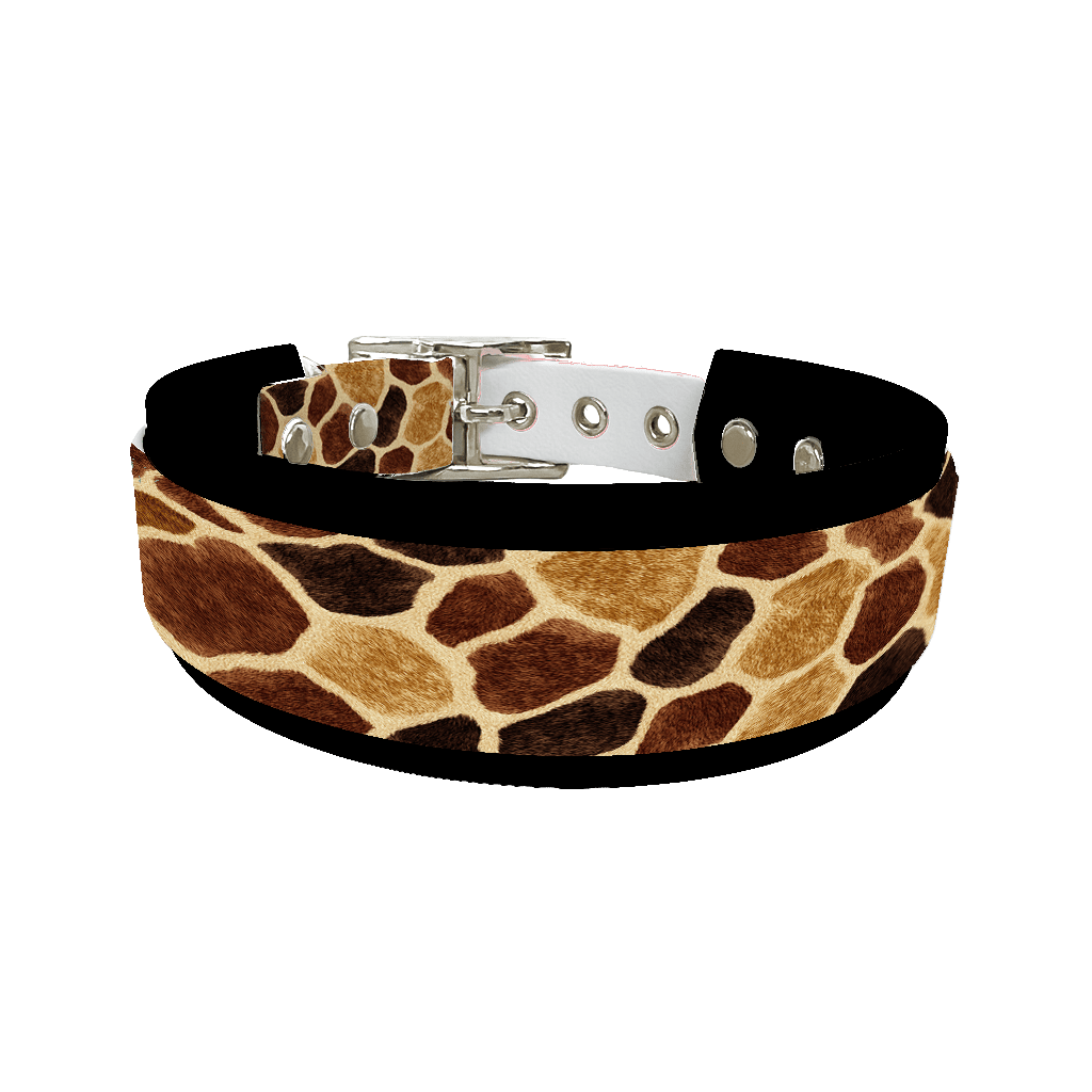 L'atelier du Fourmilier collier double 269 Collier double large pour chien en BioThane® imprimé – Collection fourrures et pelages – 38/25 mm