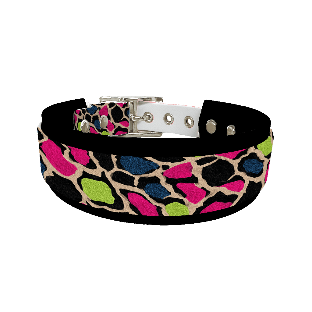 L'atelier du Fourmilier collier double 270 Collier double large pour chien en BioThane® imprimé – Collection fourrures et pelages – 38/25 mm