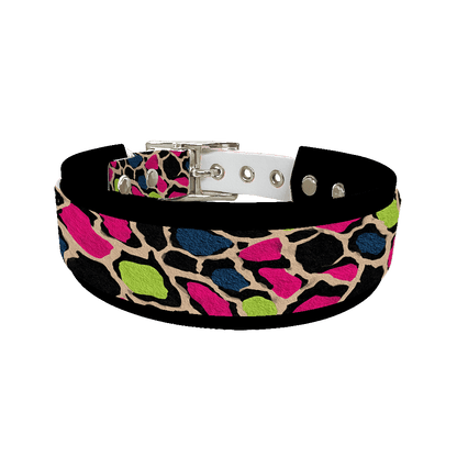 L'atelier du Fourmilier collier double 270 Collier double large pour chien en BioThane® imprimé – Collection fourrures et pelages – 38/25 mm