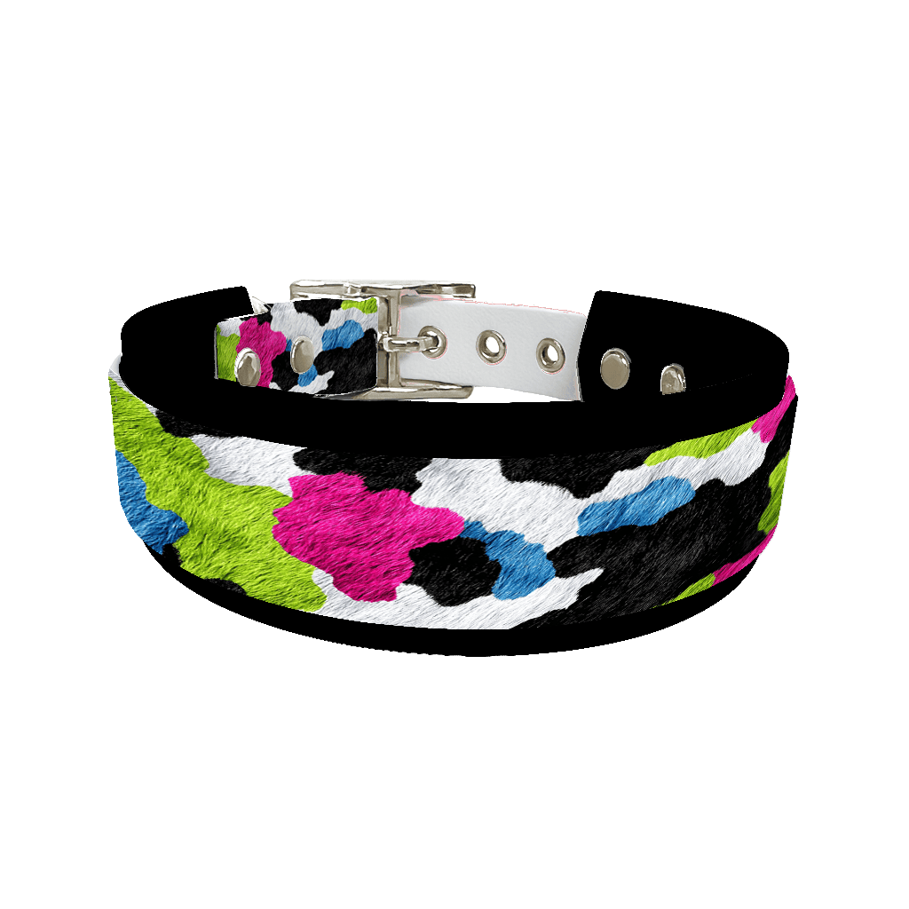 L'atelier du Fourmilier collier double 272 Collier double large pour chien en BioThane® imprimé – Collection fourrures et pelages – 38/25 mm