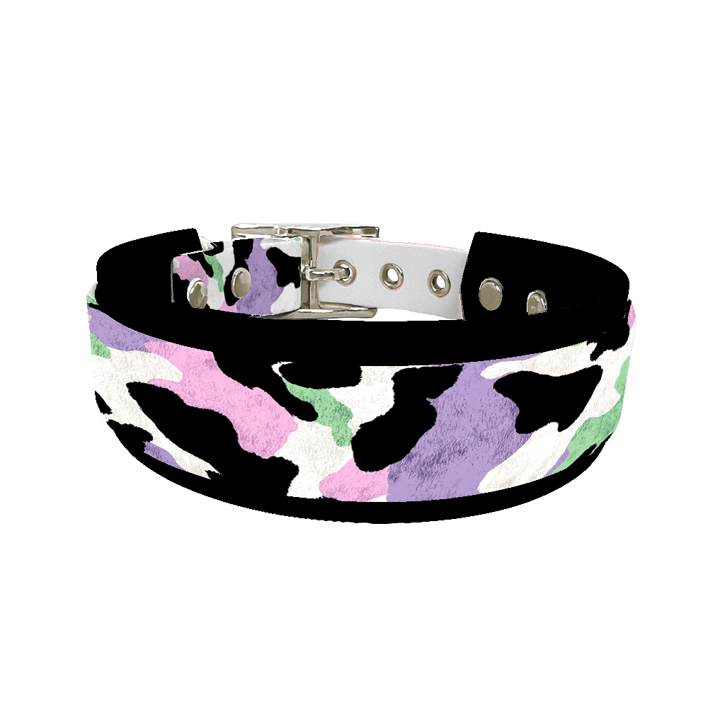 L'atelier du Fourmilier collier double 273 Collier double large pour chien en BioThane® imprimé – Collection fourrures et pelages – 38/25 mm
