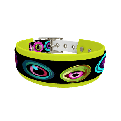 L'atelier du Fourmilier collier double 275 Collier double large pour chien en BioThane® imprimé – Collection Halloween– 38/25 mm