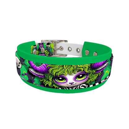 L'atelier du Fourmilier collier double 287 Collier double large pour chien en BioThane® imprimé – Collection Halloween– 38/25 mm