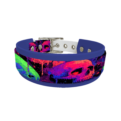 L'atelier du Fourmilier collier double 288 Collier double large pour chien en BioThane® imprimé – Collection Halloween– 25/19 mm