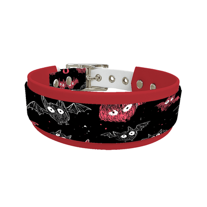 L'atelier du Fourmilier collier double 289 Collier double large pour chien en BioThane® imprimé – Collection Halloween– 25/19 mm