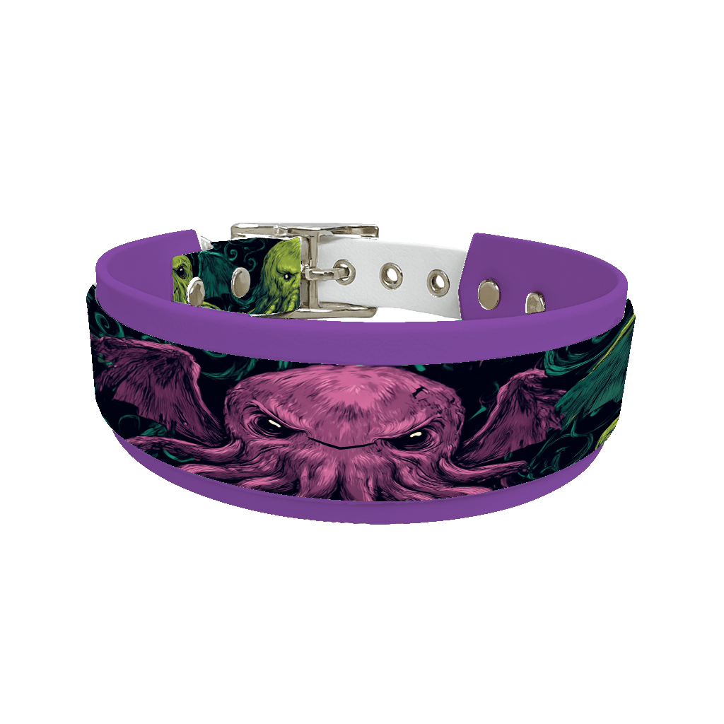 L'atelier du Fourmilier collier double 291 Collier double large pour chien en BioThane® imprimé – Collection Halloween– 25/19 mm
