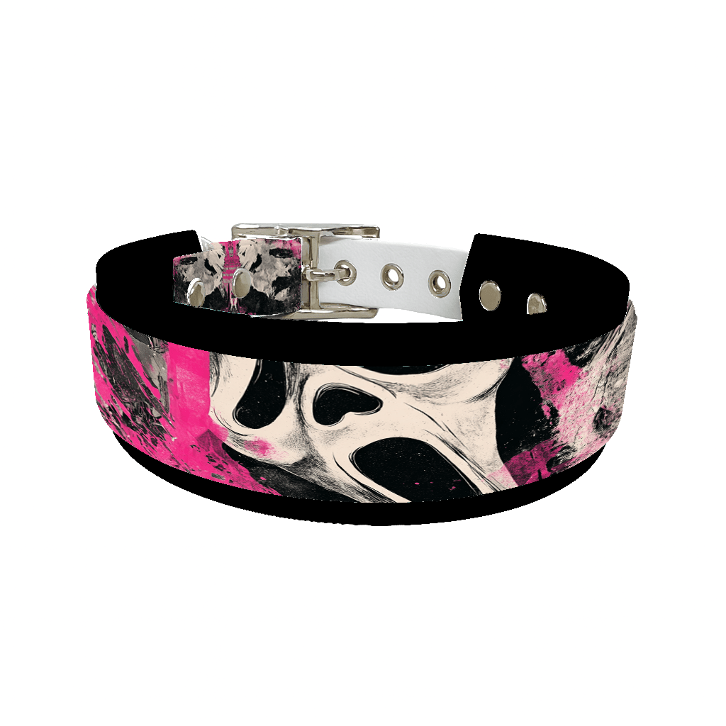 L'atelier du Fourmilier collier double 294 Collier double large pour chien en BioThane® imprimé – Collection Halloween– 25/19 mm